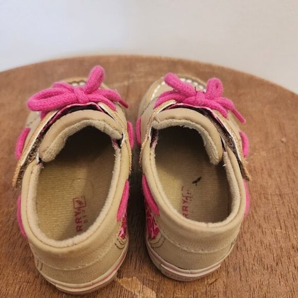 Sperry Top-siders Infant Toddler Pink Cheetah Boat Crib Shoes Size 3 - Picture 5 of 6